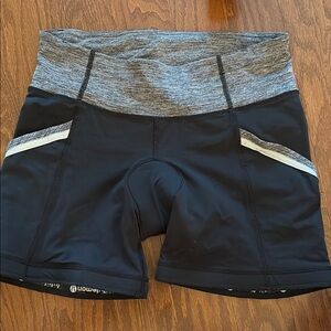 Lululemon Black and Gray Spin Shorts Performance Fit